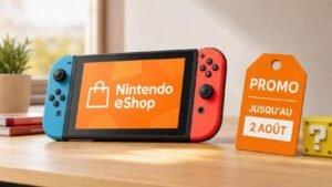 Illustration éditoriale de Nintendo eShop Europe : 88 jeux Switch 1 & 2 en promo jusqu’au 2 août