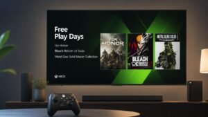 Illustration éditoriale de Free Play Days : For Honor, Bleach Rebirth, Metal Gear Solid
