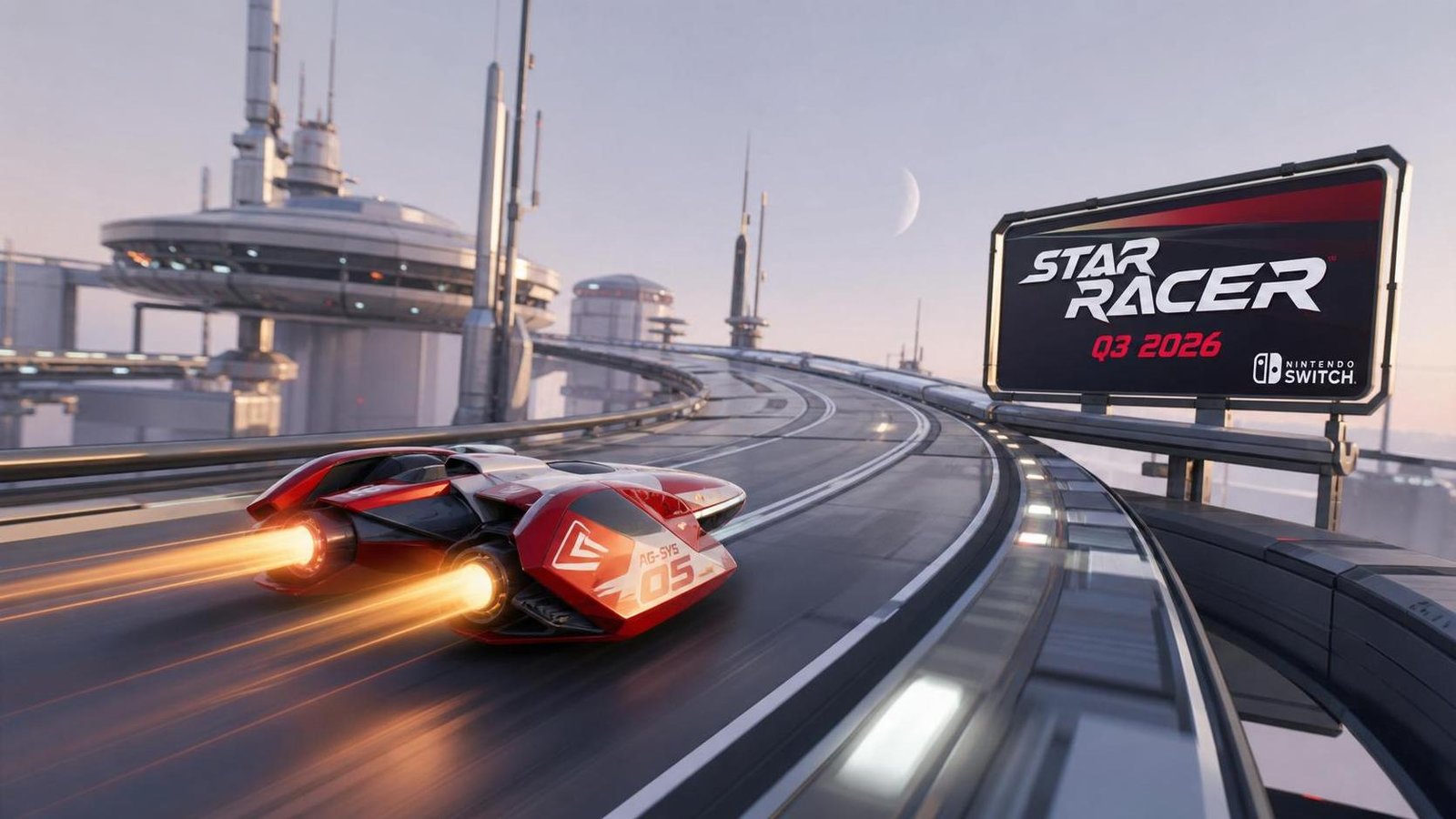 Illustration éditoriale de Star Racer arrive sur Switch en Q3 2026 avec une vibe F-Zero