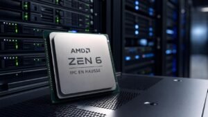 Illustration éditoriale de AMD Zen 6 sur serveurs promet des IPC en hausse, Zen 7 et 8 proches