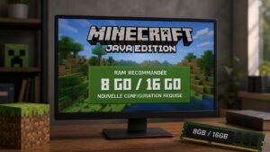Illustration éditoriale de Minecraft Java Edition met à jour ses specs RAM à 8/16 Go