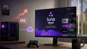 Illustration éditoriale de Amazon Luna : la hausse des prix PC pourrait doper le cloud gaming