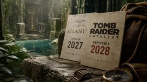 Illustration éditoriale de Tomb Raider: Catalyst repoussé à 2028, Atlantis prévu en 2027