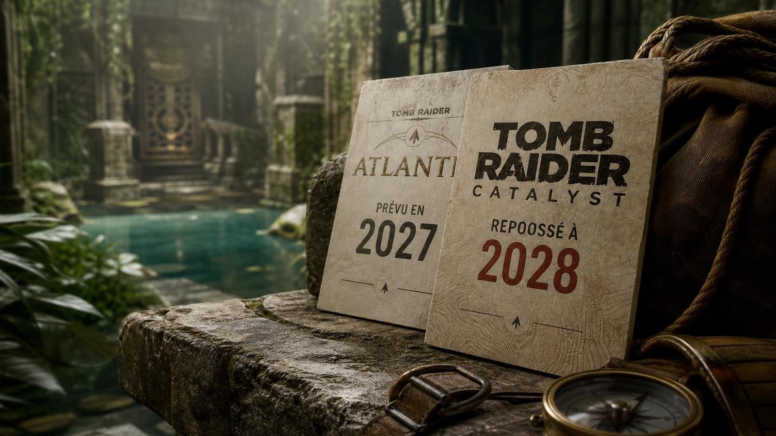 Illustration éditoriale de Tomb Raider: Catalyst repoussé à 2028, Atlantis prévu en 2027