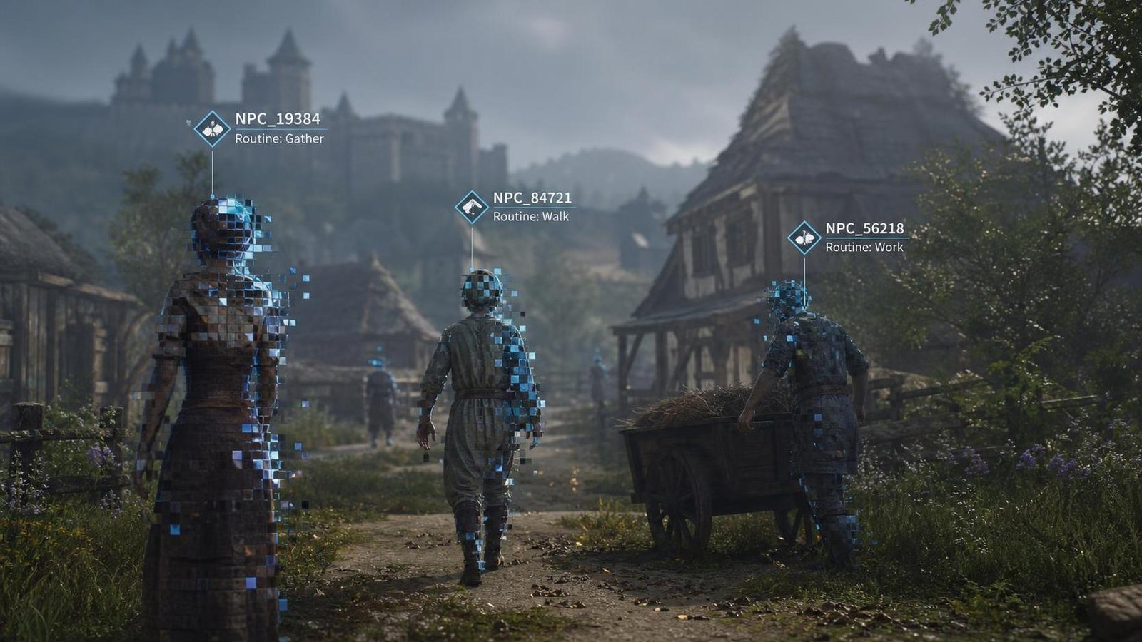 Illustration éditoriale de Seed MMO life sim : des avatars IA qui cassent l’immersion
