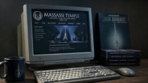 Illustration éditoriale de Jedi Knight : l’histoire du fansite Massassi Temple depuis 1998