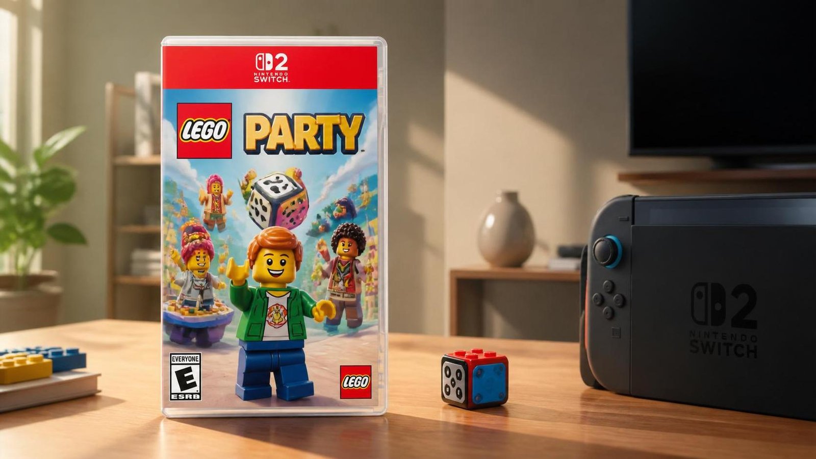 Illustration éditoriale de LEGO Party noté E par l’ESRB, une sortie Switch 2 se profile