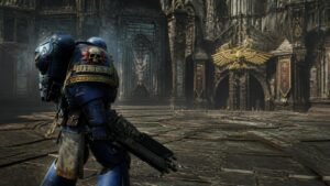 Illustration éditoriale de Space Marine 2 : mise à jour avec armes, arènes et ennemi