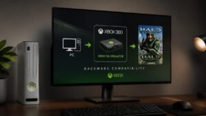 Illustration éditoriale de The new backward compatible Xbox sur PC utilise un émulateur Xbox OG dans un Xbox 360