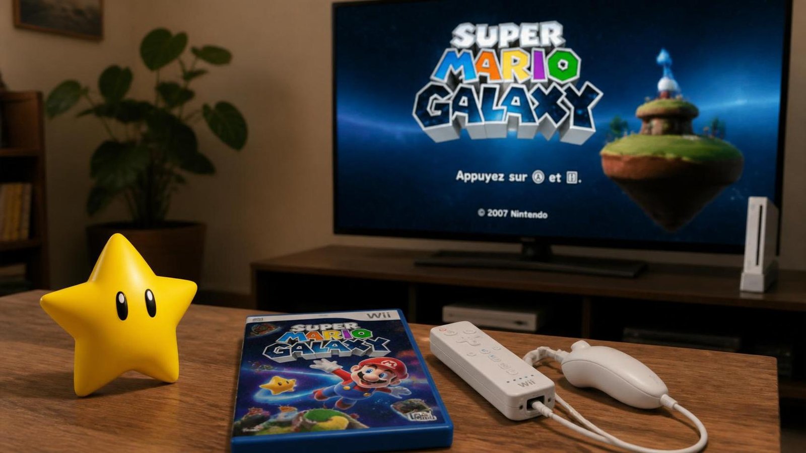 Illustration éditoriale de Super Mario Galaxy : Miyamoto détaille ses habitudes de jeu familiales