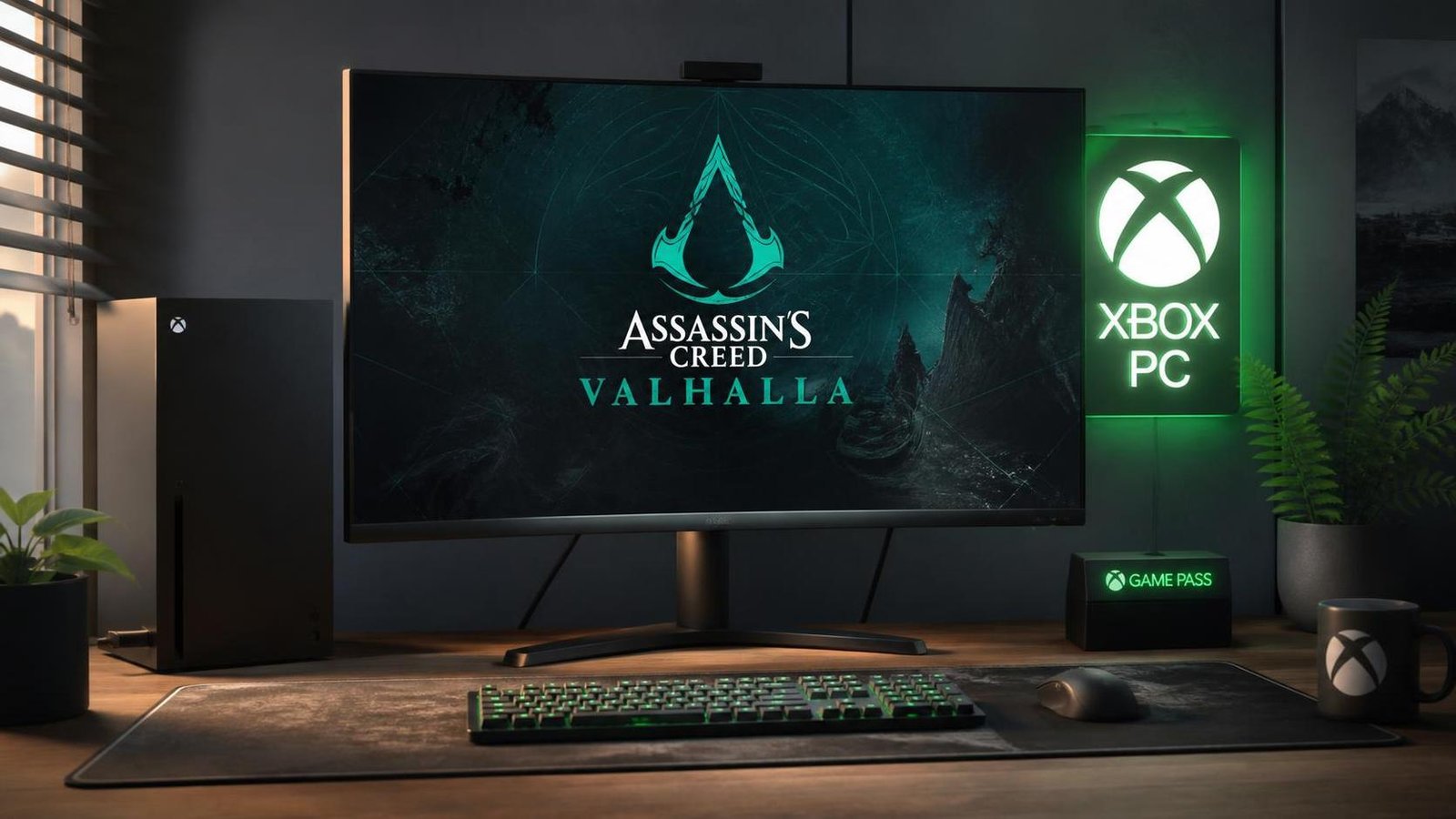Illustration éditoriale de Assassin’s Creed Valhalla et 12 jeux Ubisoft gratuits sur PC via Xbox