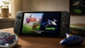Illustration éditoriale de Ocarina of Time sur Switch 2 annoncé pour 2026, Star Fox ajouté