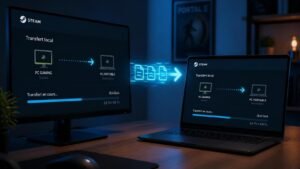 Illustration éditoriale de Steam: Valve corrige les transferts locaux, fini la limite de data