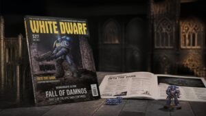Illustration éditoriale de Warhammer 40,000 : nouveautés de White Dwarf 527 et missions solo