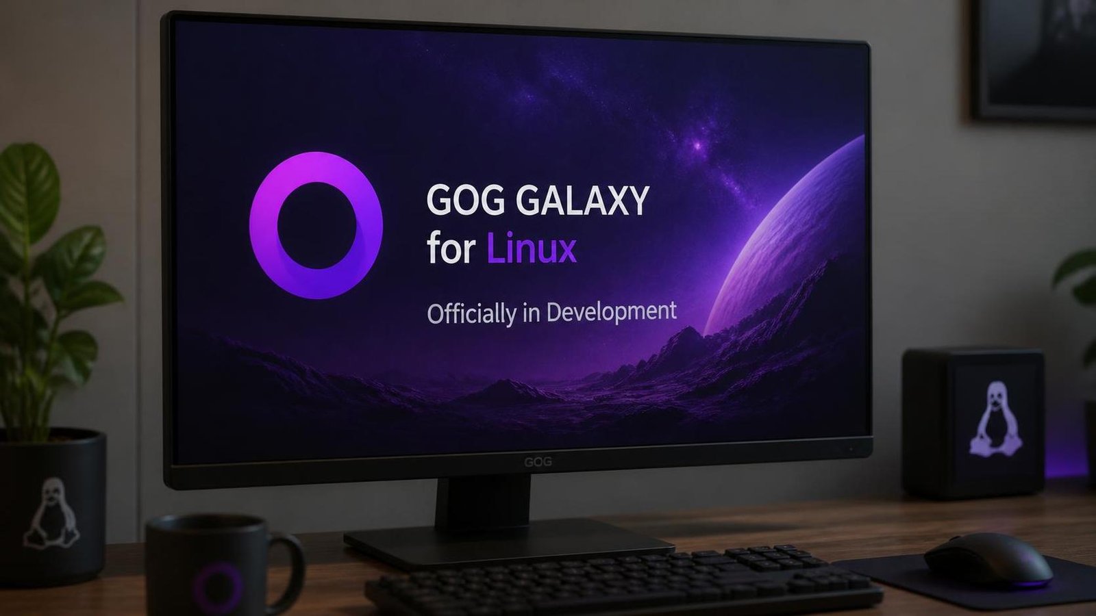 Illustration éditoriale de GOG Galaxy for Linux officiellement en développement