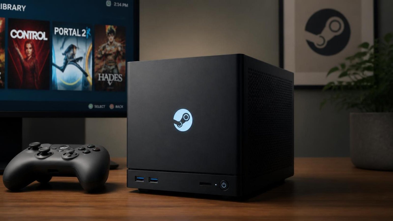 Illustration éditoriale de Steam Machine : Valve prévoit rattraper la file d’attente fin 2026