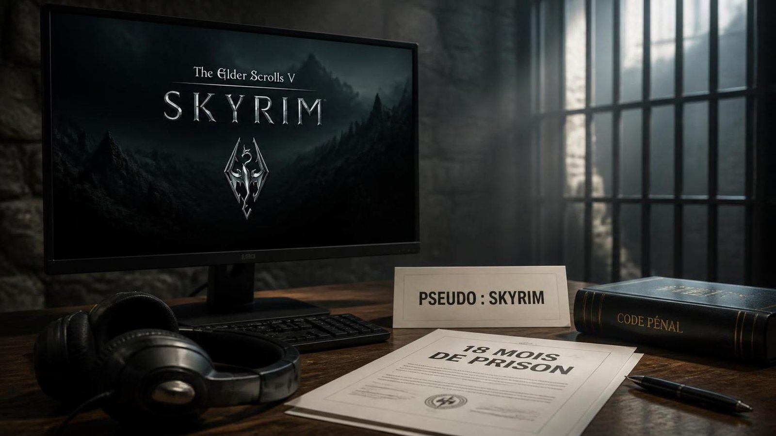 Illustration éditoriale de Skyrim : 18 mois de prison après une lecture erronée d’un pseudo