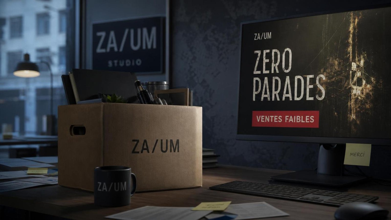 Illustration éditoriale de Zero Parades : Studio ZA/UM licencie jusqu’à 32 employés après des ventes faibles