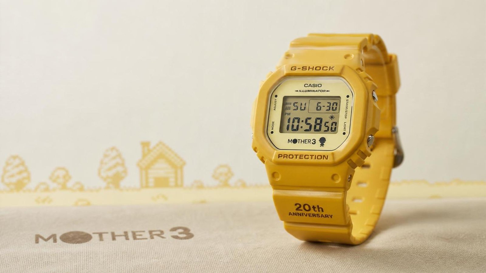 Illustration éditoriale de Mother 3 : Casio lance une G-Shock 20e anniversaire jaune