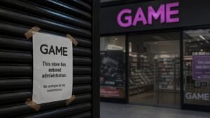 Illustration éditoriale de UK Retailer GAME entre en administration avec 16 M£ de dettes