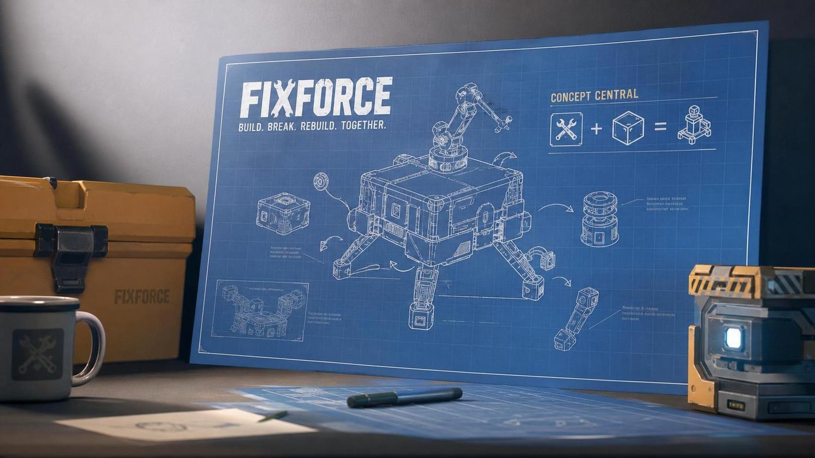 Illustration éditoriale de FixForce annonce son chaos ludique et dévoile son concept central