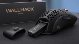 Illustration éditoriale de Wallhack Mouse : batteries échangeables à chaud et design soigné dévoilés