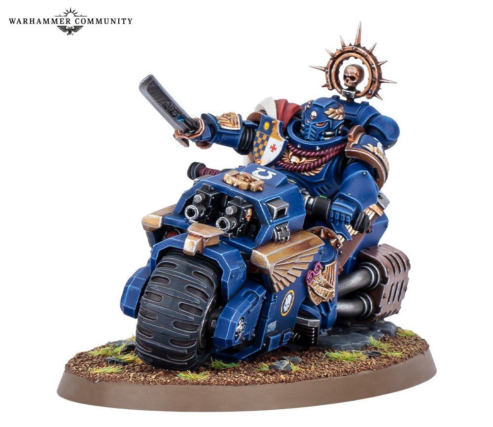 Games Workshop dévoile un nouveau Capitaine Space Marine à moto avec 3 armes, 5 têtes et une règle pour renforcer les Outriders.