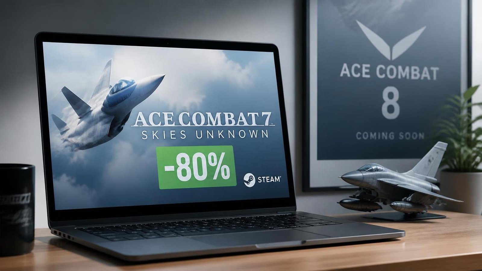 Illustration éditoriale de Ace Combat 7 à -80 % sur Steam, Ace Combat 8 très attendu