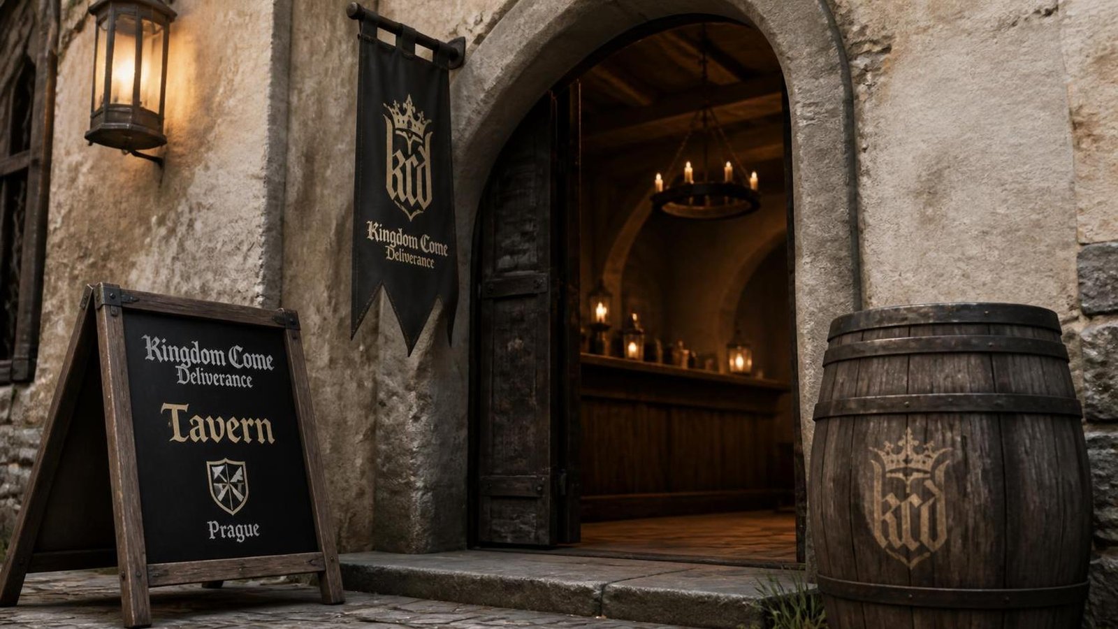 Illustration éditoriale de Kingdom Come: Deliverance ouvre un bar médiéval à Prague