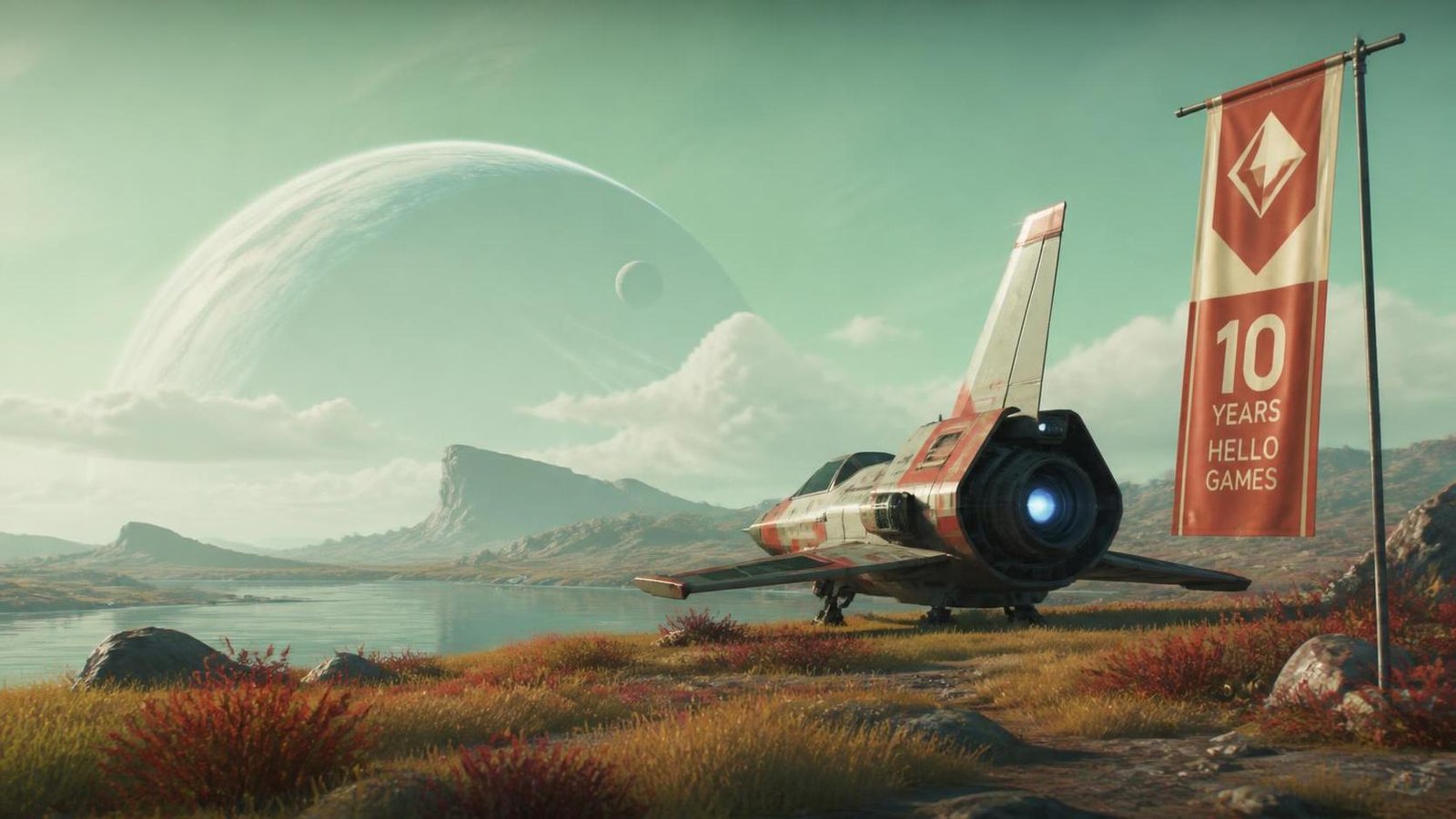 Illustration éditoriale de No Man’s Sky fête les 10 ans du studio Hello Games