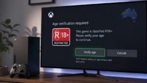 Illustration éditoriale de Xbox: vérification d’âge obligatoire pour les jeux R18+ en Australie