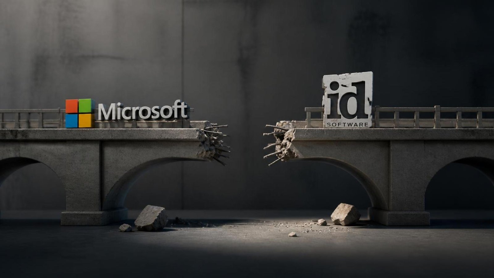 Illustration éditoriale de id Software : Microsoft a brûlé des ponts, « ne comprend pas les jeux »