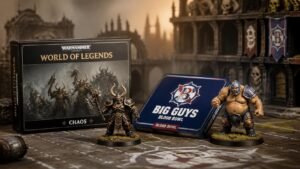 Illustration éditoriale de World of Legend : Chaos et Big Guys Blood Bowl en précommande