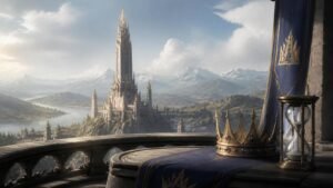 Illustration éditoriale de Sovereign Tower : régnez avec sagesse ou réécrivez le temps