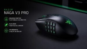 Illustration éditoriale de Razer Naga V3 Pro : nouveaux switchs, plus léger, DPI démentiel