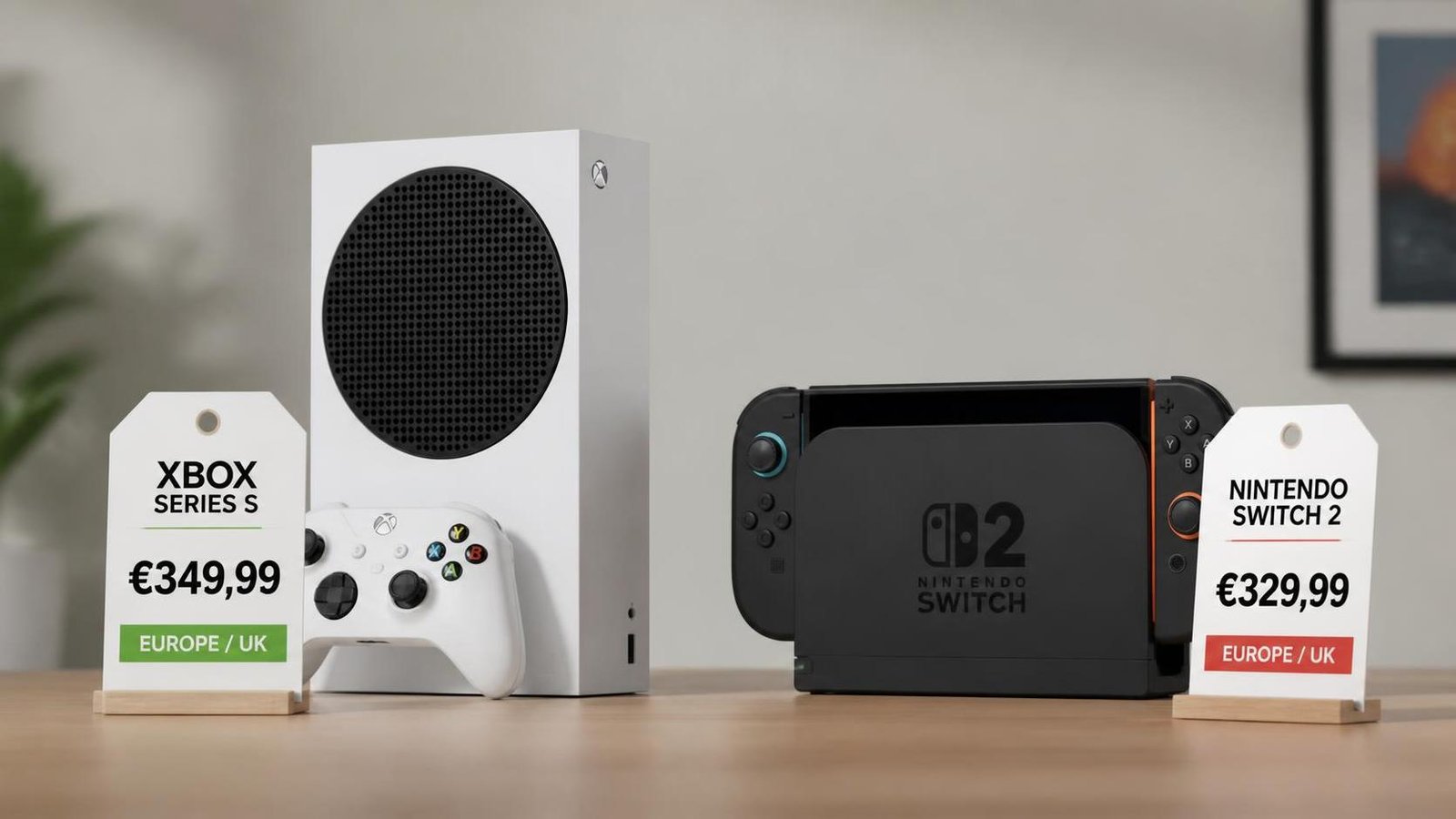 Illustration éditoriale de Xbox Series S plus chère que Switch 2 en Europe et au Royaume-Uni