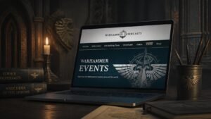 Illustration éditoriale de Warhammer Events : nouvelle section sur Warhammer Community