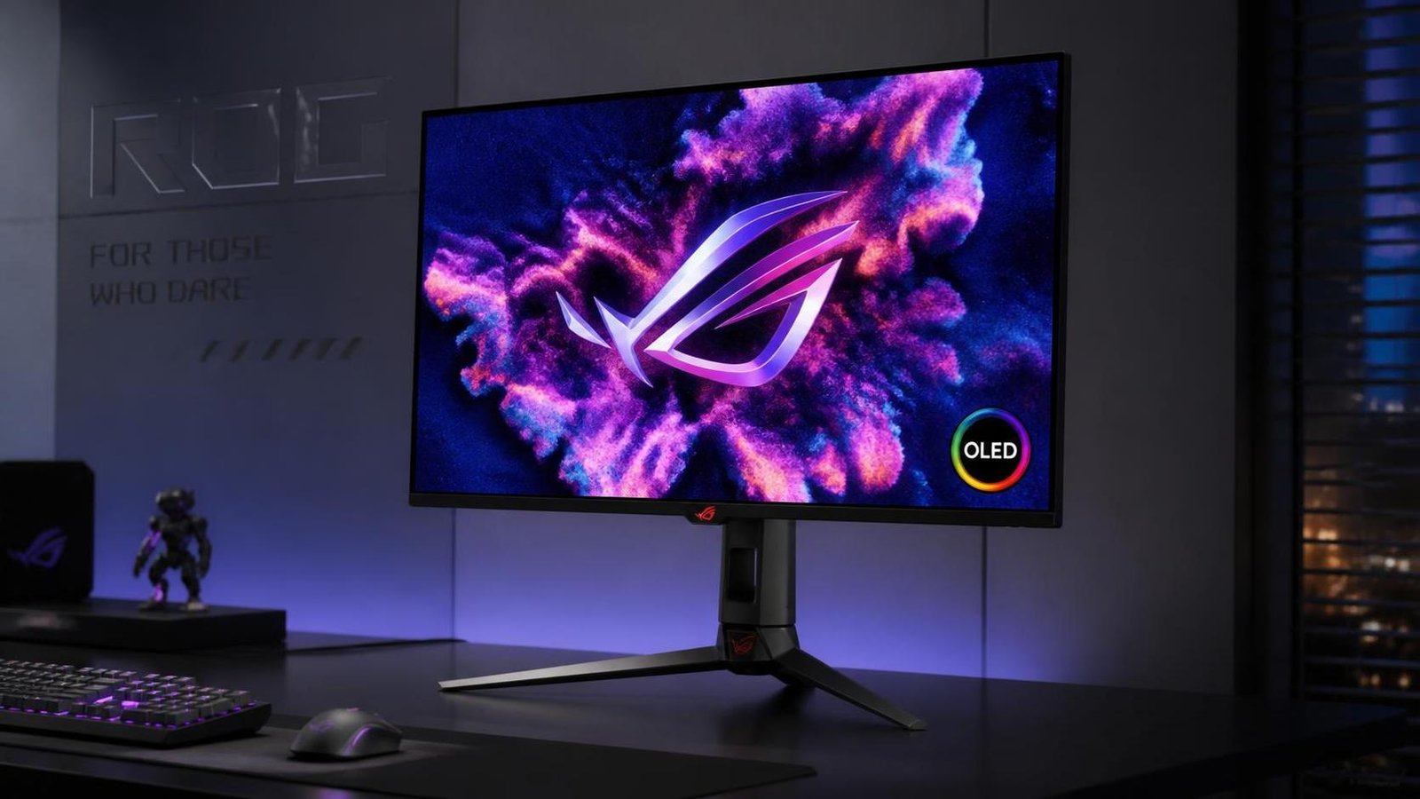 Illustration éditoriale de Asus ROG Swift PG32UCWM : moniteur 4K OLED RGB-stripe, atouts clés