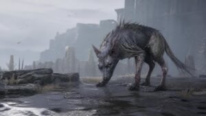 Illustration éditoriale de Beast of Reincarnation : combat au parry et chien mutant