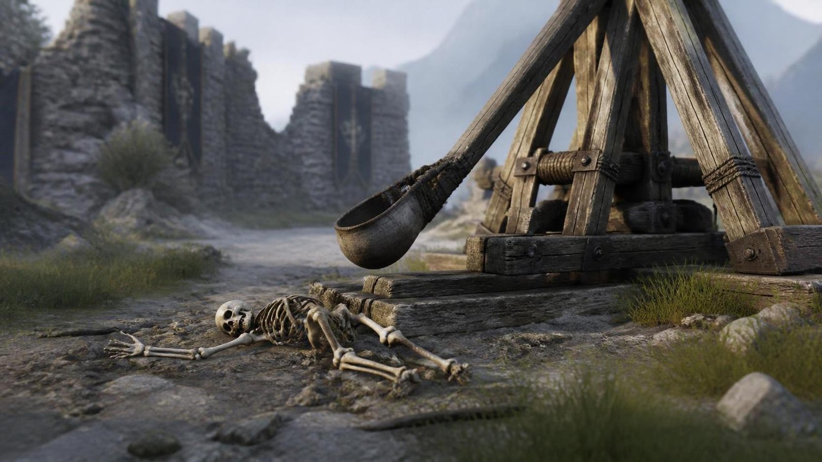 Illustration éditoriale de Shoutout to this particular skeleton : première preuve d’un trébuchet fatal