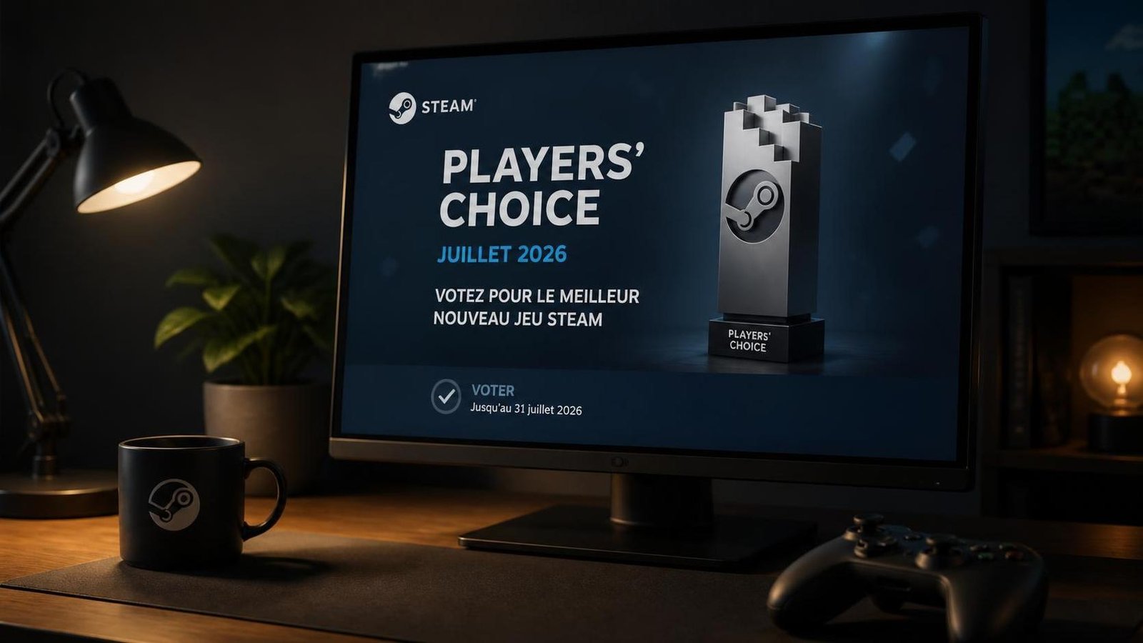 Illustration éditoriale de Players’ Choice juillet 2026 : vote pour le meilleur nouveau jeu Steam
