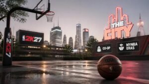 Illustration éditoriale de NBA 2K27 dévoile gameplay : The City, co-op et MyNBA Eras