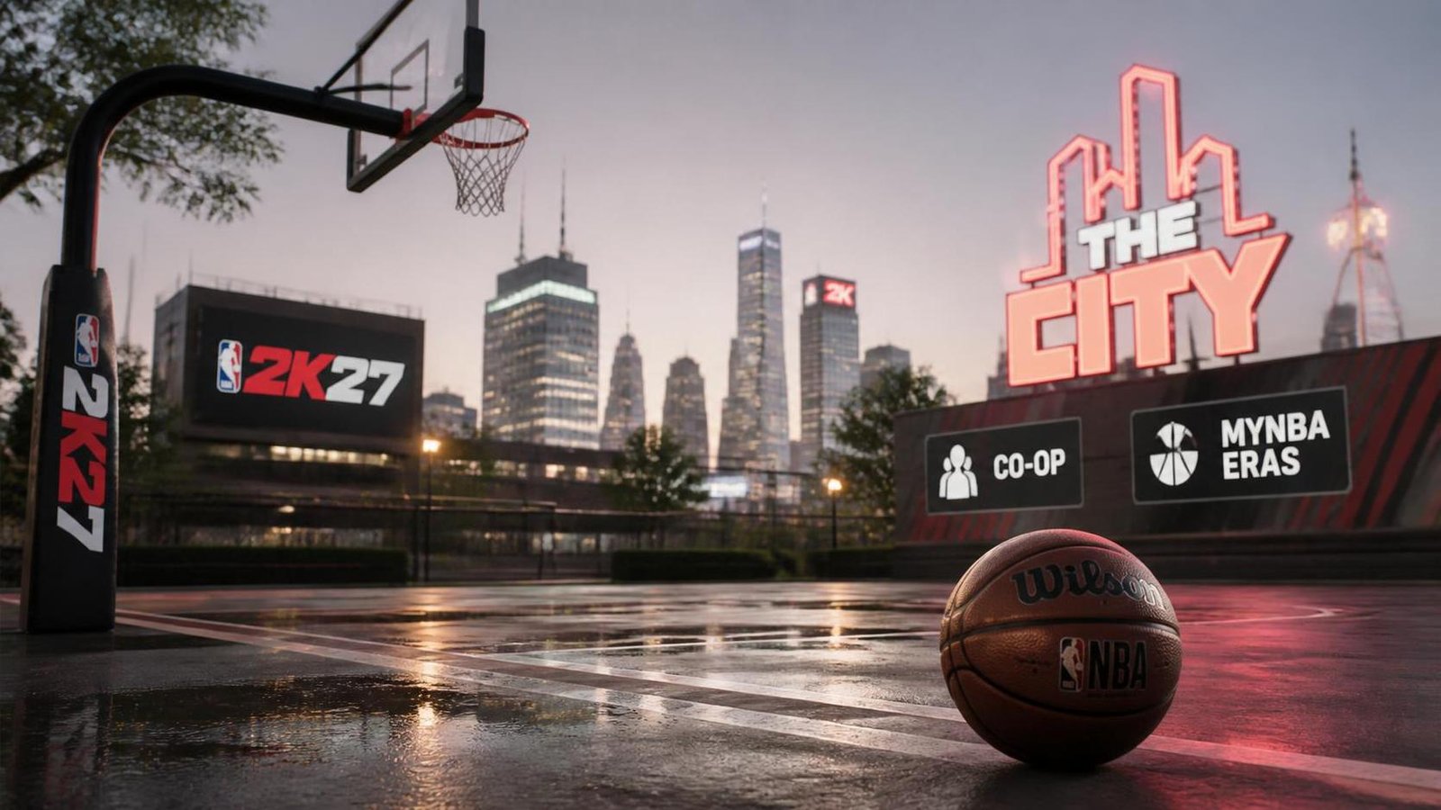 Illustration éditoriale de NBA 2K27 dévoile gameplay : The City, co-op et MyNBA Eras