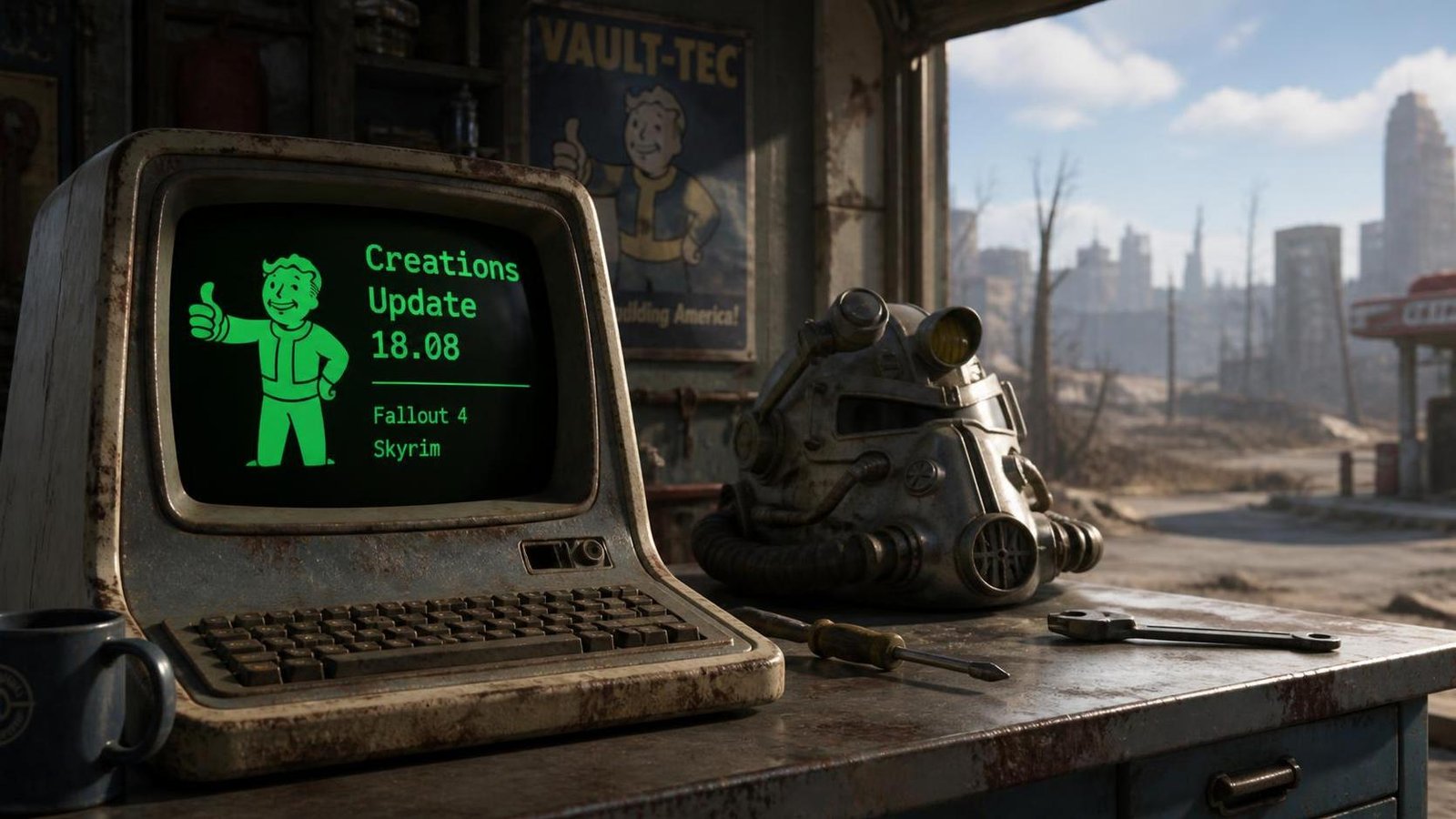 Illustration éditoriale de Fallout 4 et Skyrim : mise à jour du 18 août avec améliorations Creations