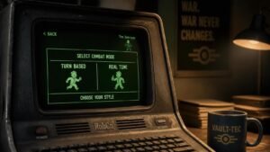 Illustration éditoriale de Fallout : Tim Cain défend tour par tour et temps réel dans le RPG