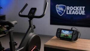 Illustration éditoriale de Rocket League: Deck de France transforme un home-trainer en manette pour Steam Deck