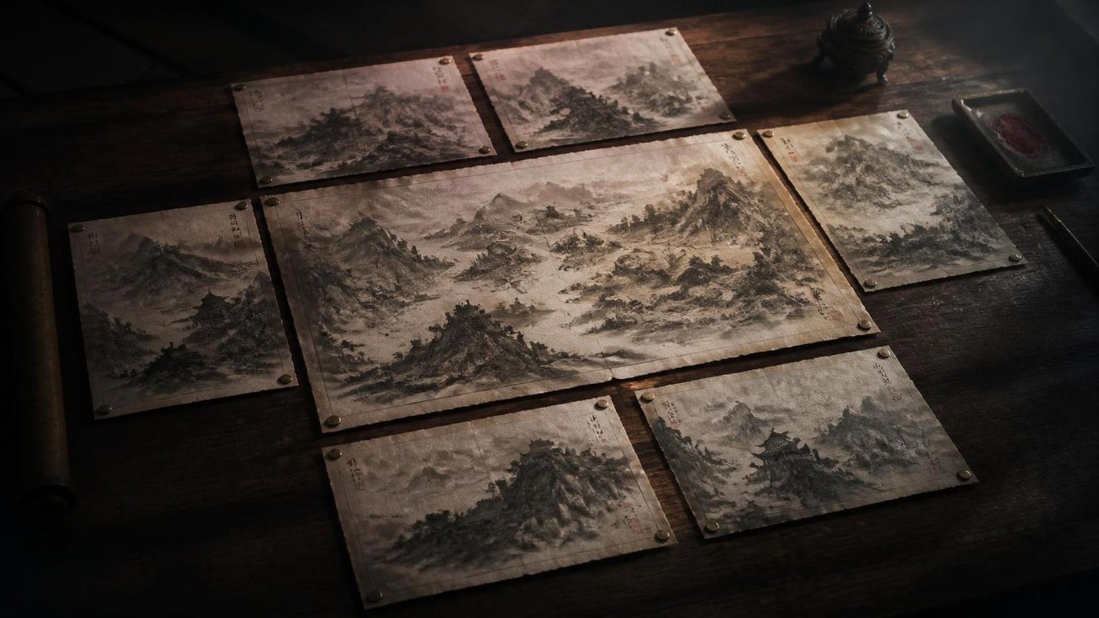 Illustration éditoriale de Phantom Blade Zero dévoile un monde interconnecté guidé par 8 cartes à l’encre