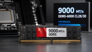 Illustration éditoriale de Chinese RAM atteint 9000 MT/s et rivalise DDR5-6000 CL28/30
