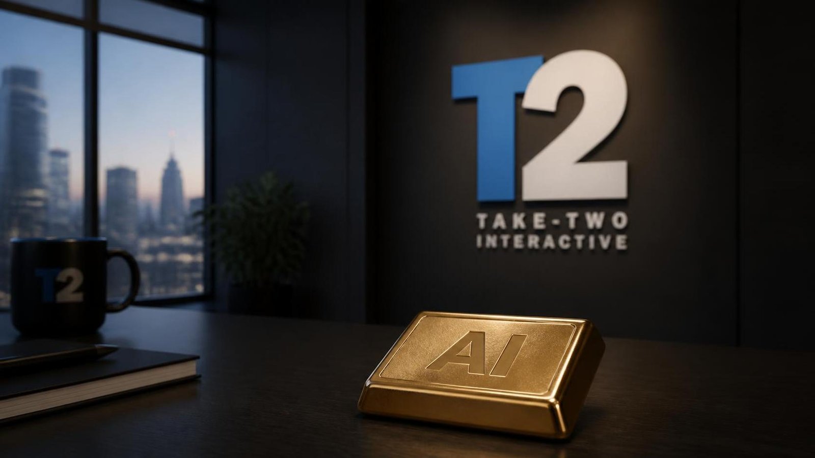 Illustration éditoriale de Take-Two’s former AI lead doute de l’IA dans Take-Two: “vendre l’or s’il existe”
