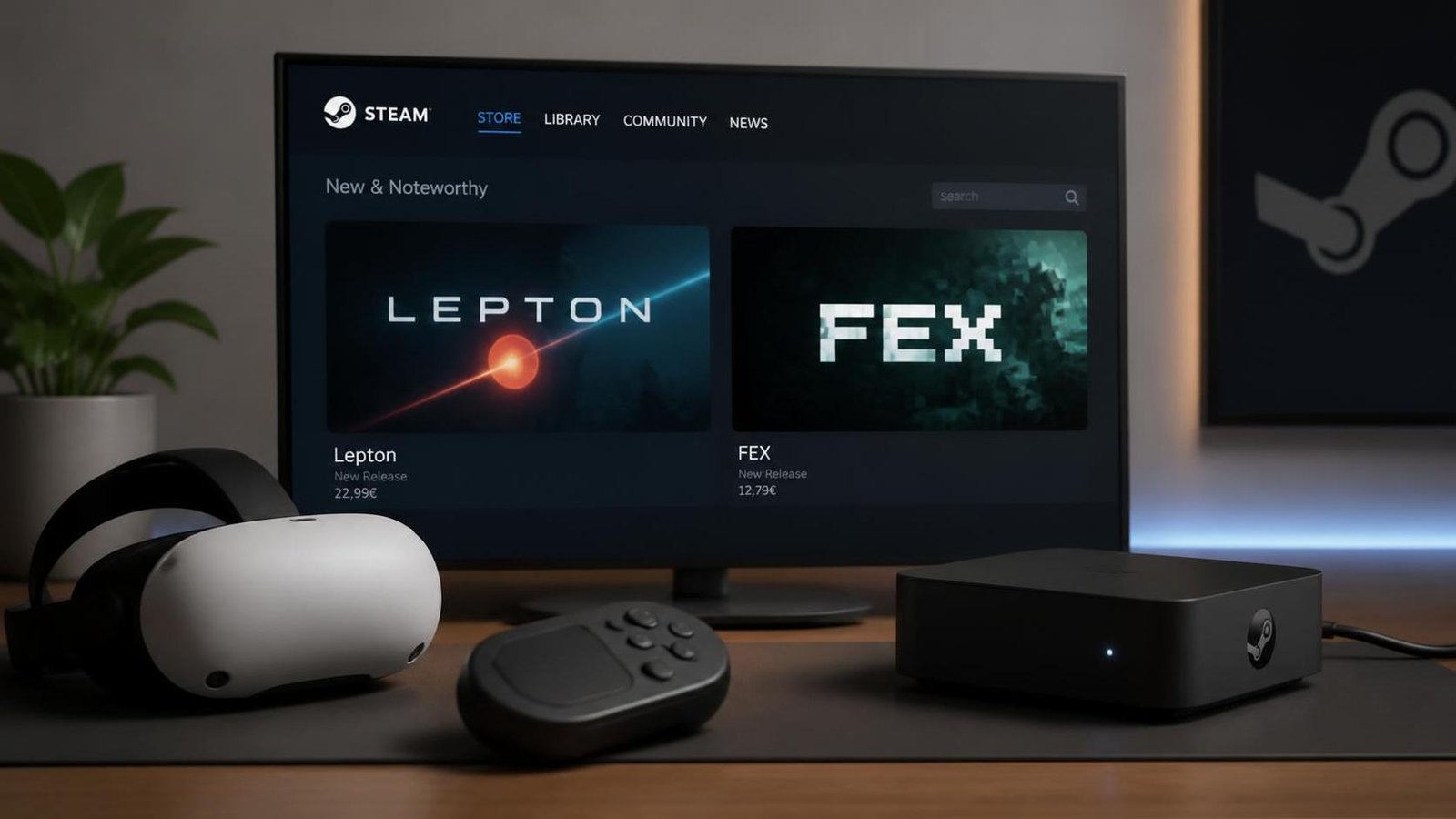 Illustration éditoriale de Steam Frame: Lepton et FEX désormais disponibles sur Steam